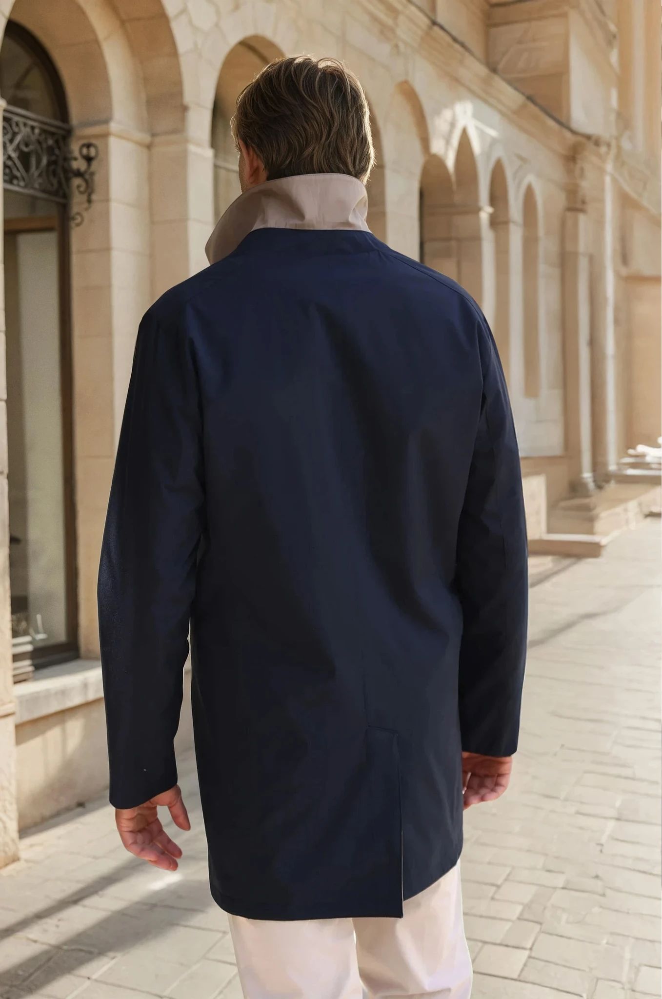 Imperméable réversible Stanley - Taupe / Marine-MANTEAU HOMME-Curling-Paris