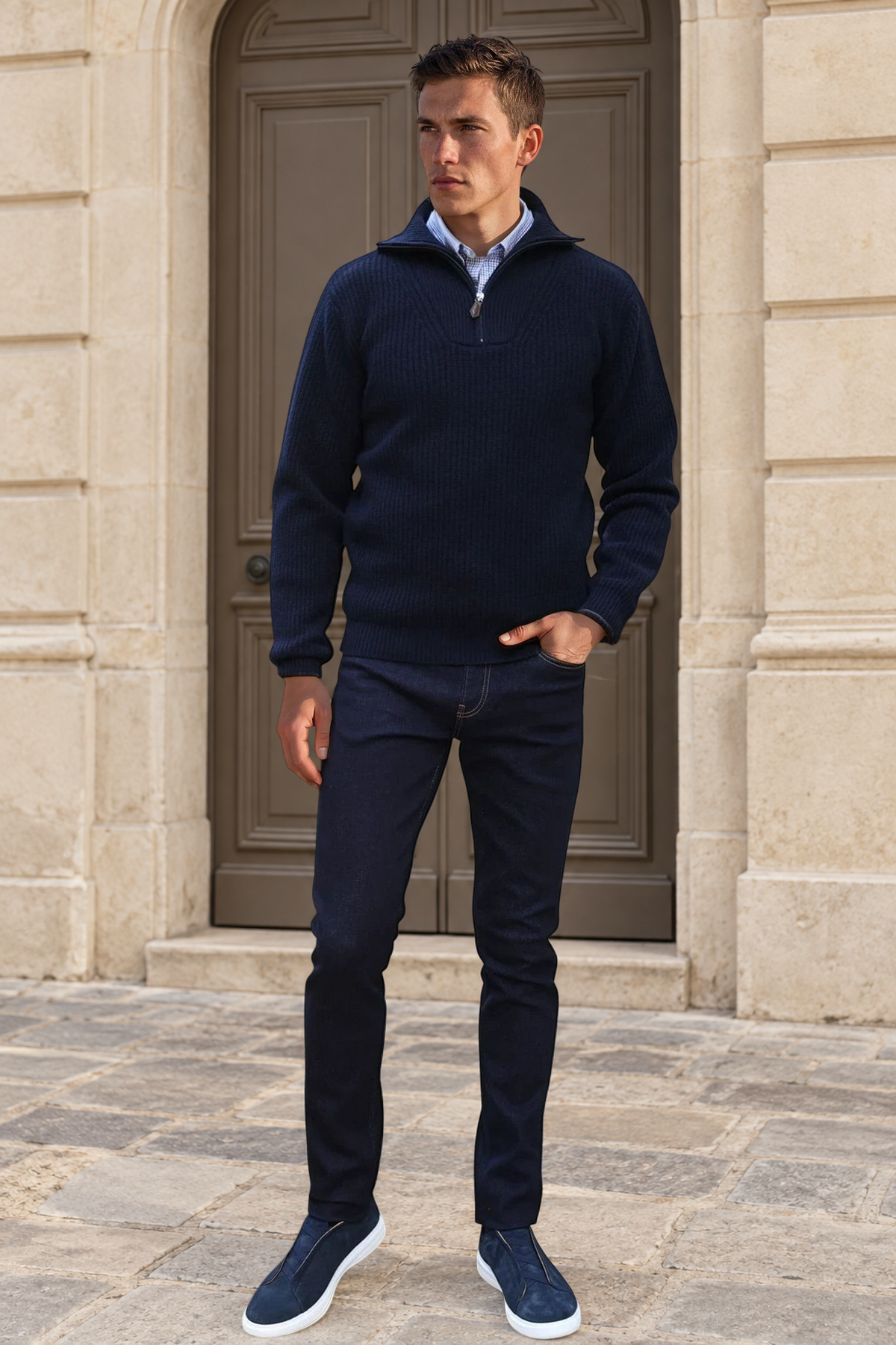 Jeans James en coton stretch - Brut-PANTALON HOMME-Curling-Paris