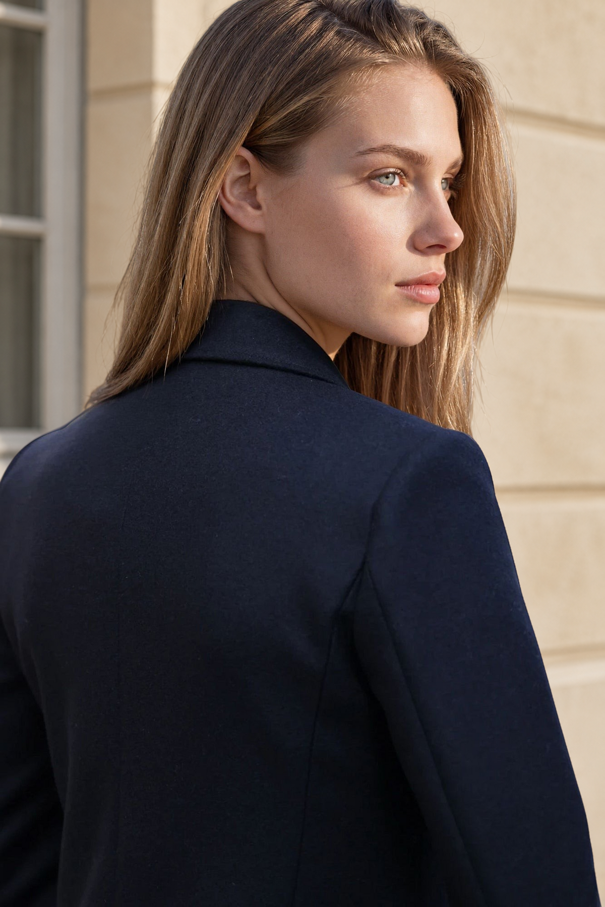 Manteau Agathe en laine et cachemire - Marine-MANTEAU FEMME-Curling-Paris