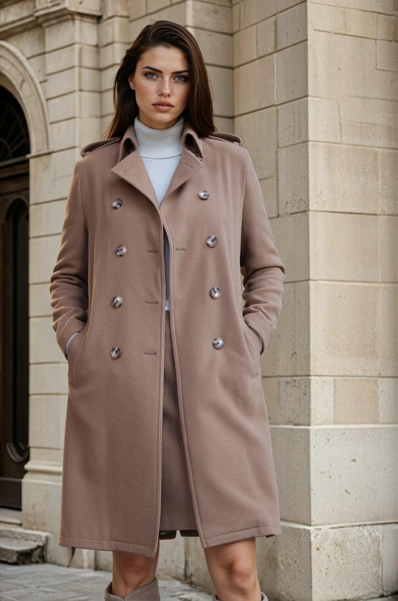 Manteau Annie en laine et cachemire - Camel-MANTEAU FEMME-Curling-Paris