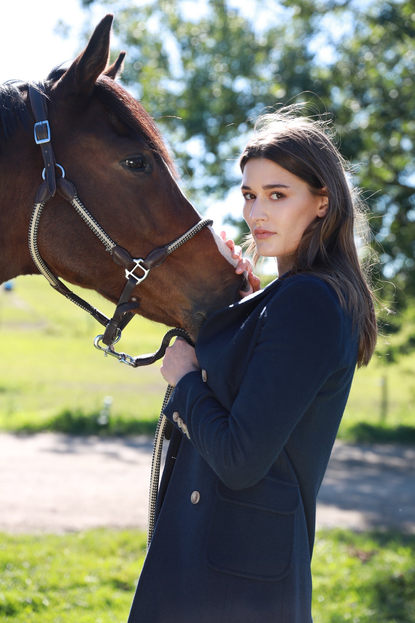 Manteau Emilie croisé en laine & Cachemire - Marine-MANTEAU FEMME-Curling-Paris