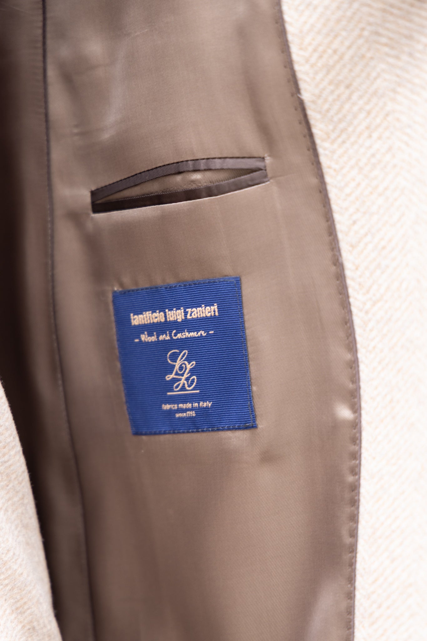 Manteau Jemma en laine & cachemire - Chevron beige-MANTEAU FEMME-Curling-Paris