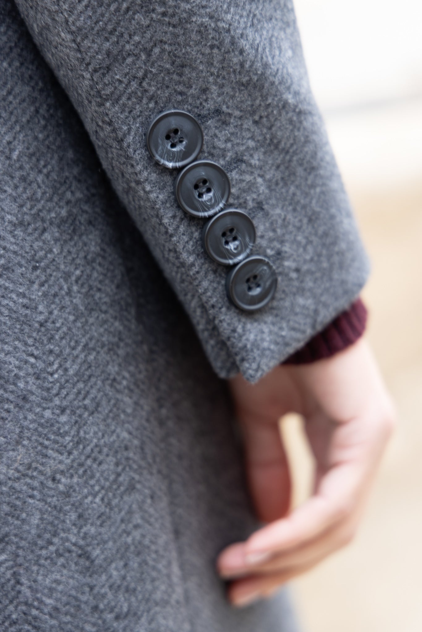 Manteau Jemma en laine et cachemire - Chevron anthracite-MANTEAU FEMME-Curling-Paris