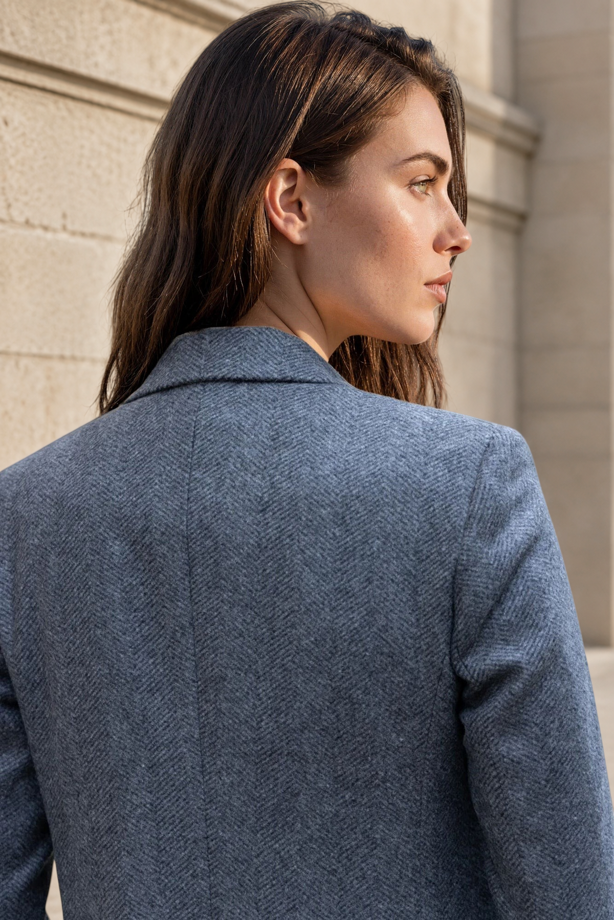 Manteau Jemma en laine et cachemire - Chevron anthracite-MANTEAU FEMME-Curling-Paris
