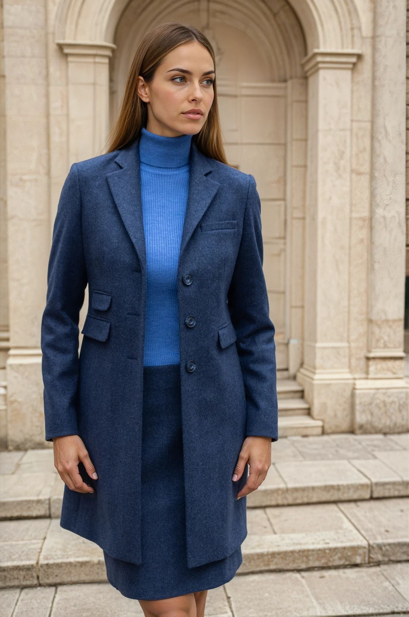 Manteau Jemma en laine et cachemire - Chevron jeans-MANTEAU-Curling-Paris