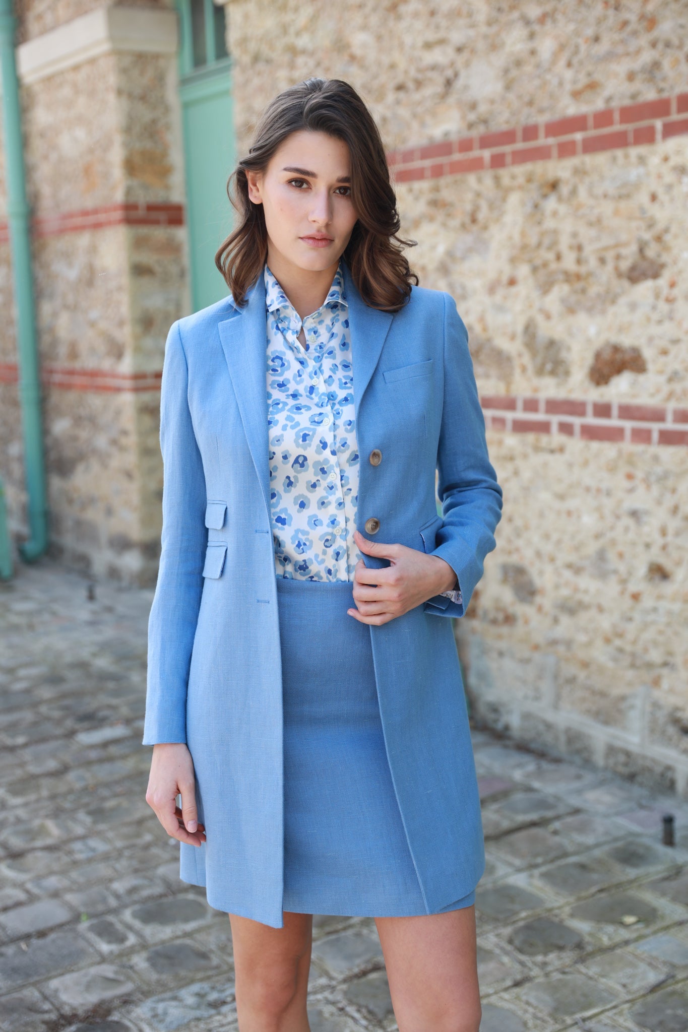 Manteau Jemma en lin - Ciel-MANTEAU FEMME-Curling-Paris