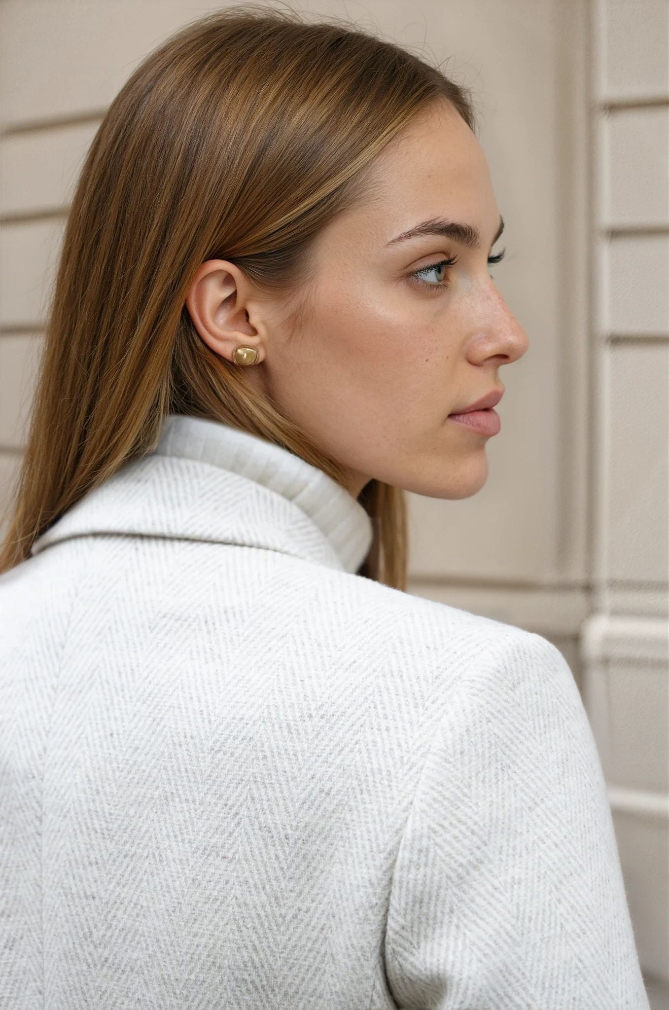 Manteau Jemma pure laine - Chevron écru-MANTEAU FEMME-Curling-Paris