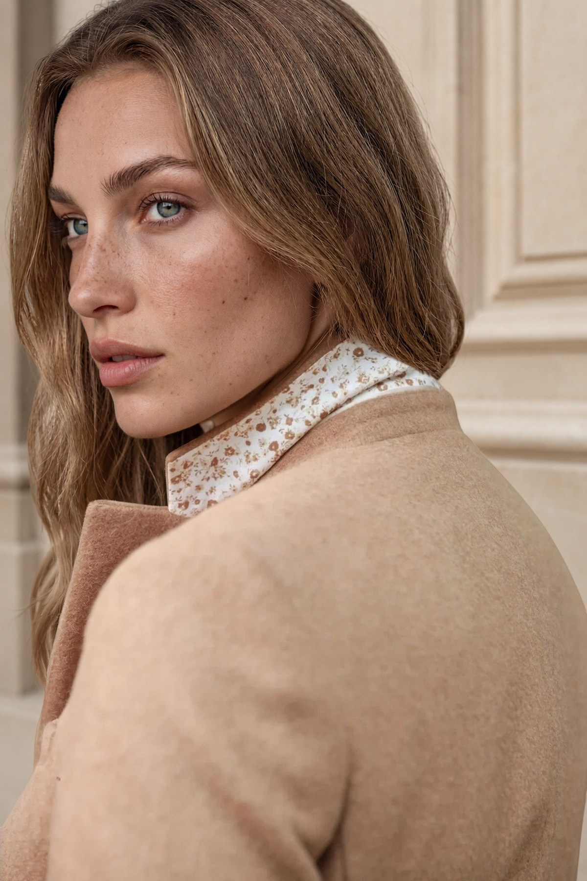 Manteau Jemma redingote en camel hair & laine - Camel-MANTEAU FEMME-Curling-Paris