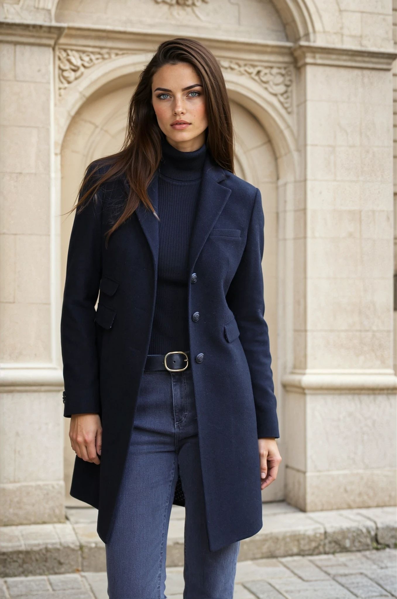 Manteau Jemma redingote en laine et cachemire - Noir-MANTEAU FEMME-Curling-Paris