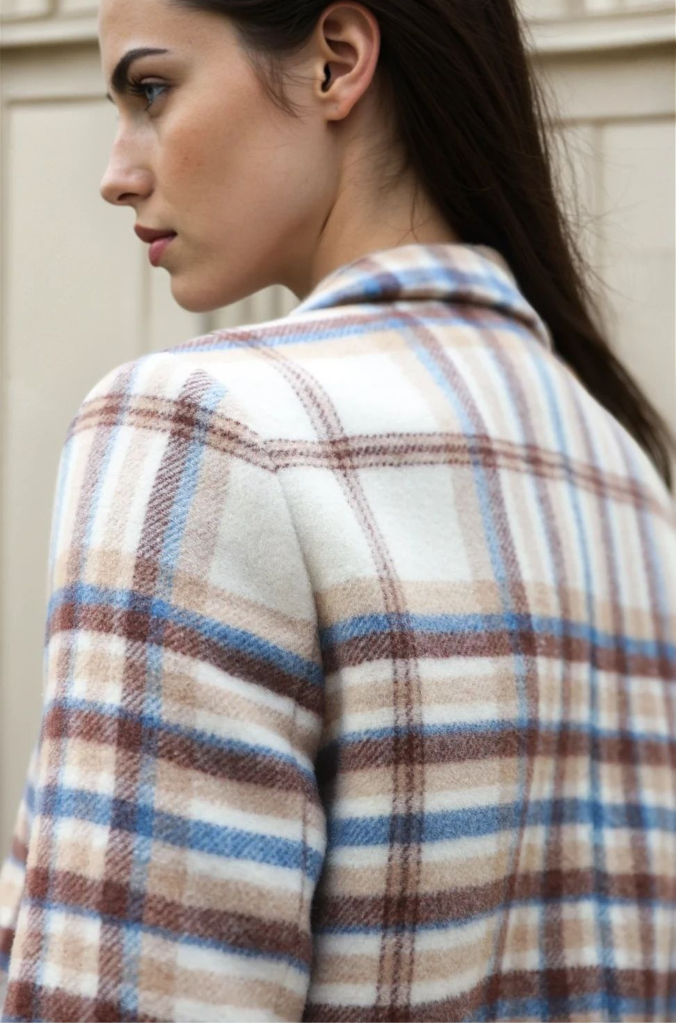 Manteau Léontine en Laine - Carreaux marron-MANTEAU FEMME-Curling-Paris