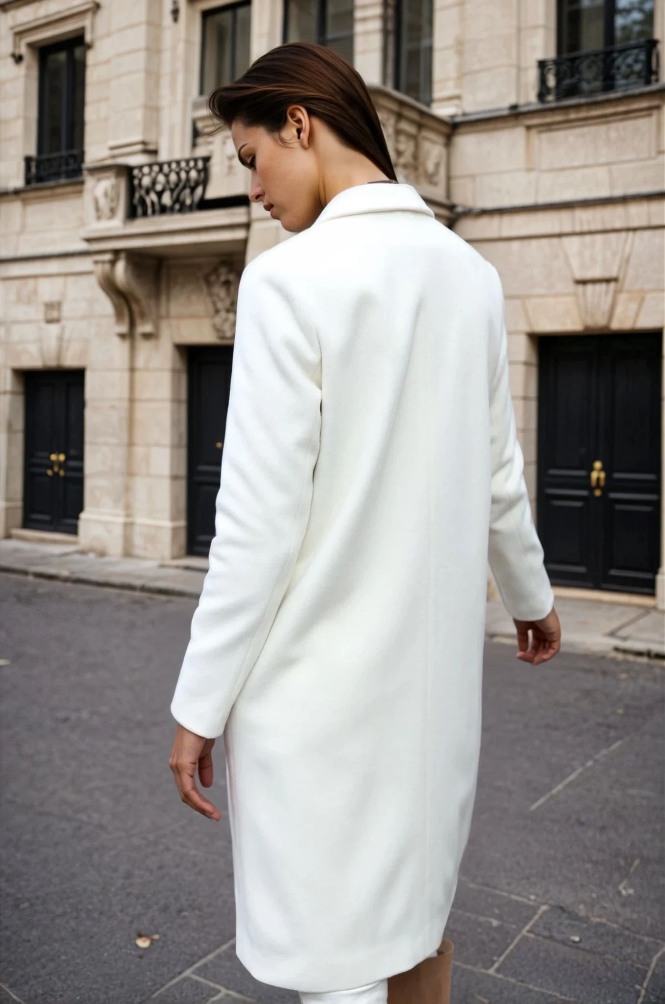 Manteau Léontine en Laine - Ecru-MANTEAU FEMME-Curling-Paris