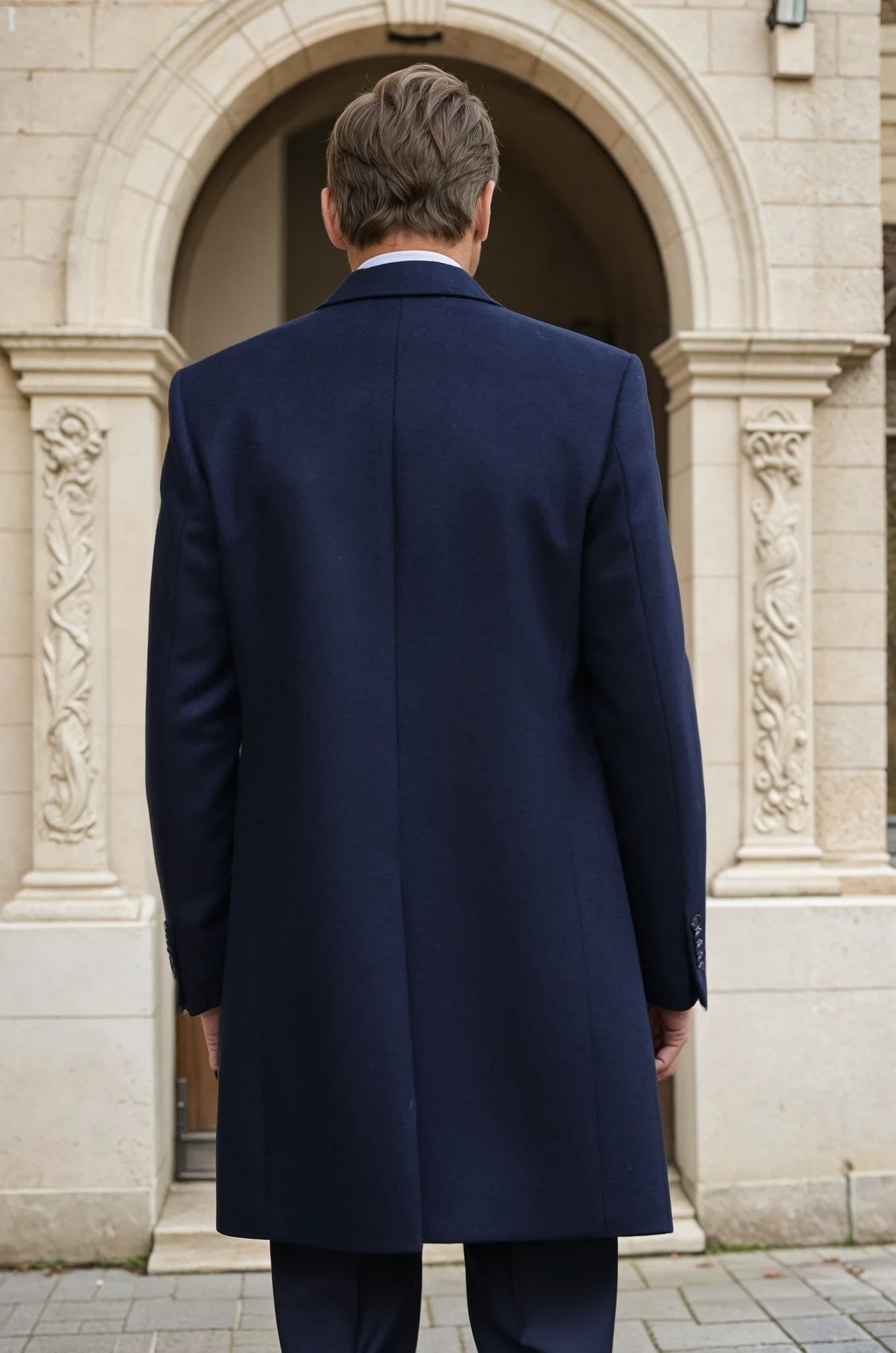 Manteau Remy en laine et cachemire - Marine-MANTEAU HOMME-Curling-Paris