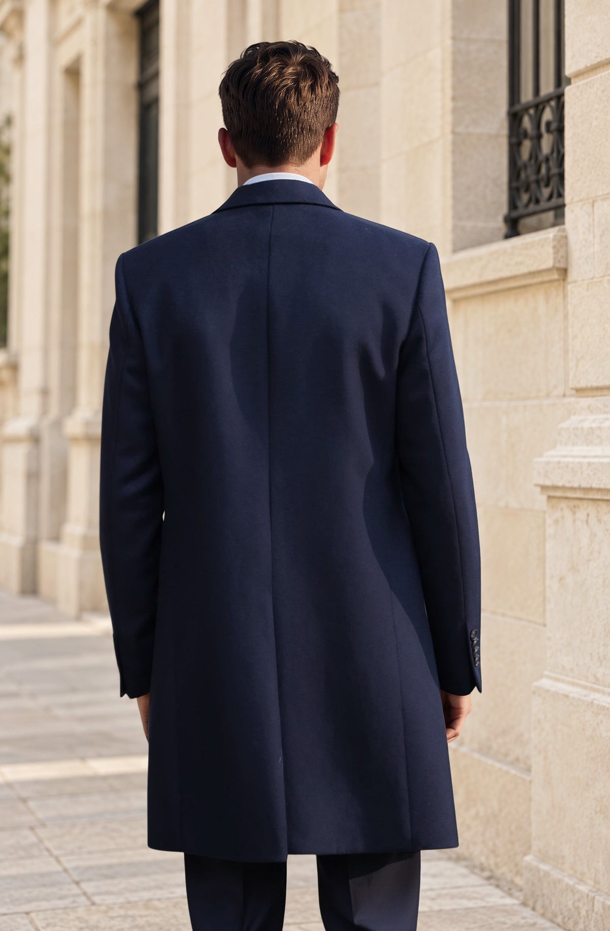 Manteau Remy en laine et cachemire - Marine-MANTEAU HOMME-Curling-Paris