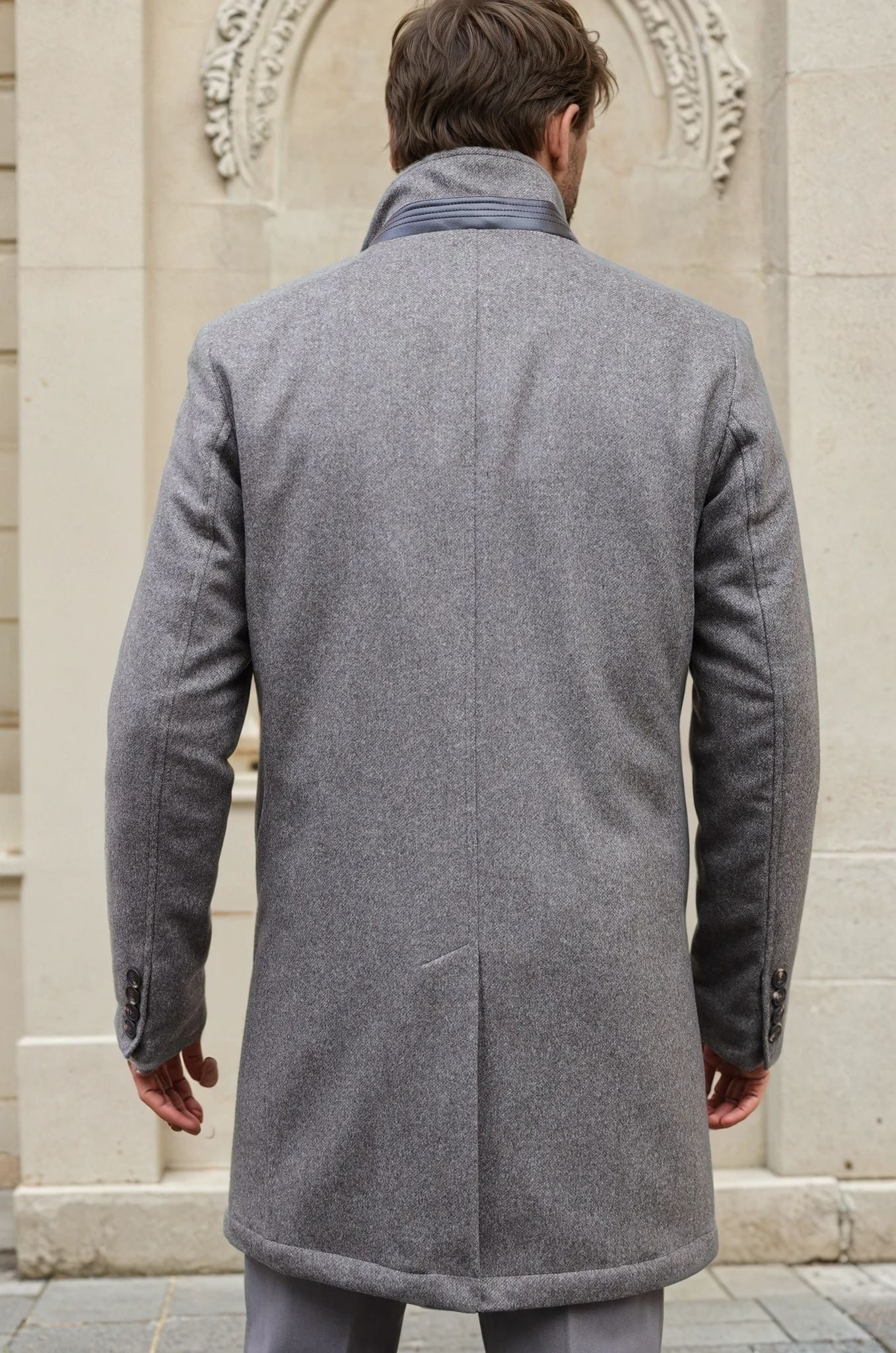 Manteau Windsor en laine & cachemire - Vison-MANTEAU HOMME-Curling-Paris