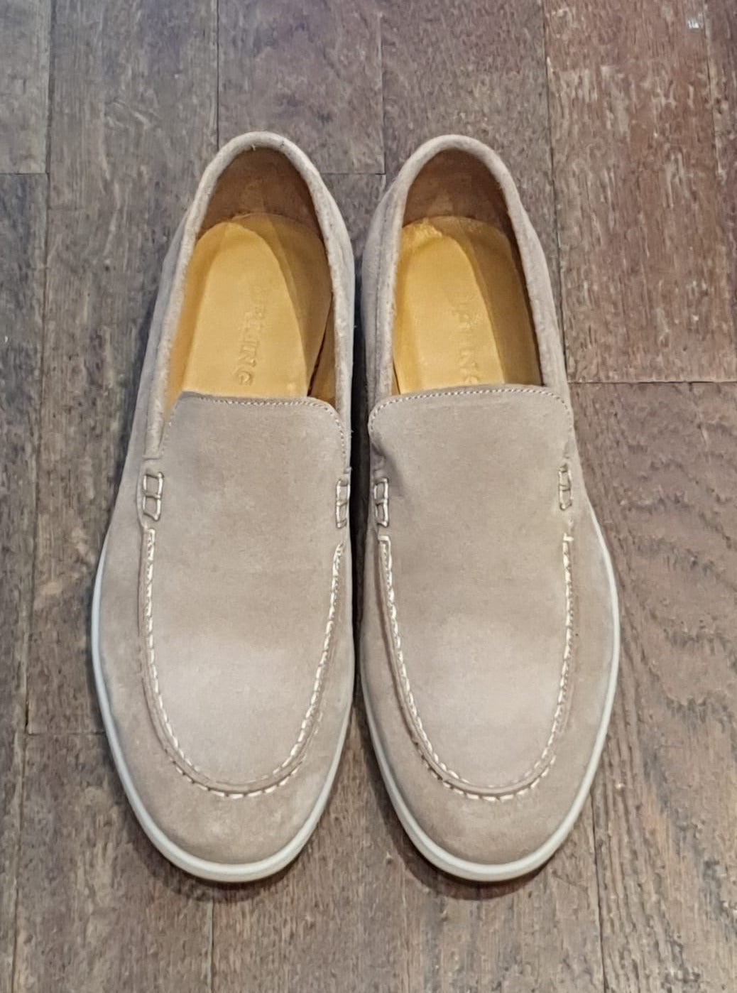 Mocassin Lauren en veau velours - Beige-CHAUSSURES HOMME-Curling-Paris