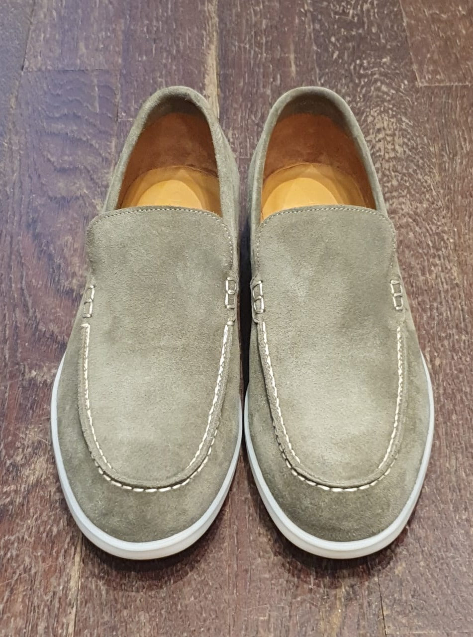 Mocassin Lauren en veau velours - Kaki-CHAUSSURES HOMME-Curling-Paris