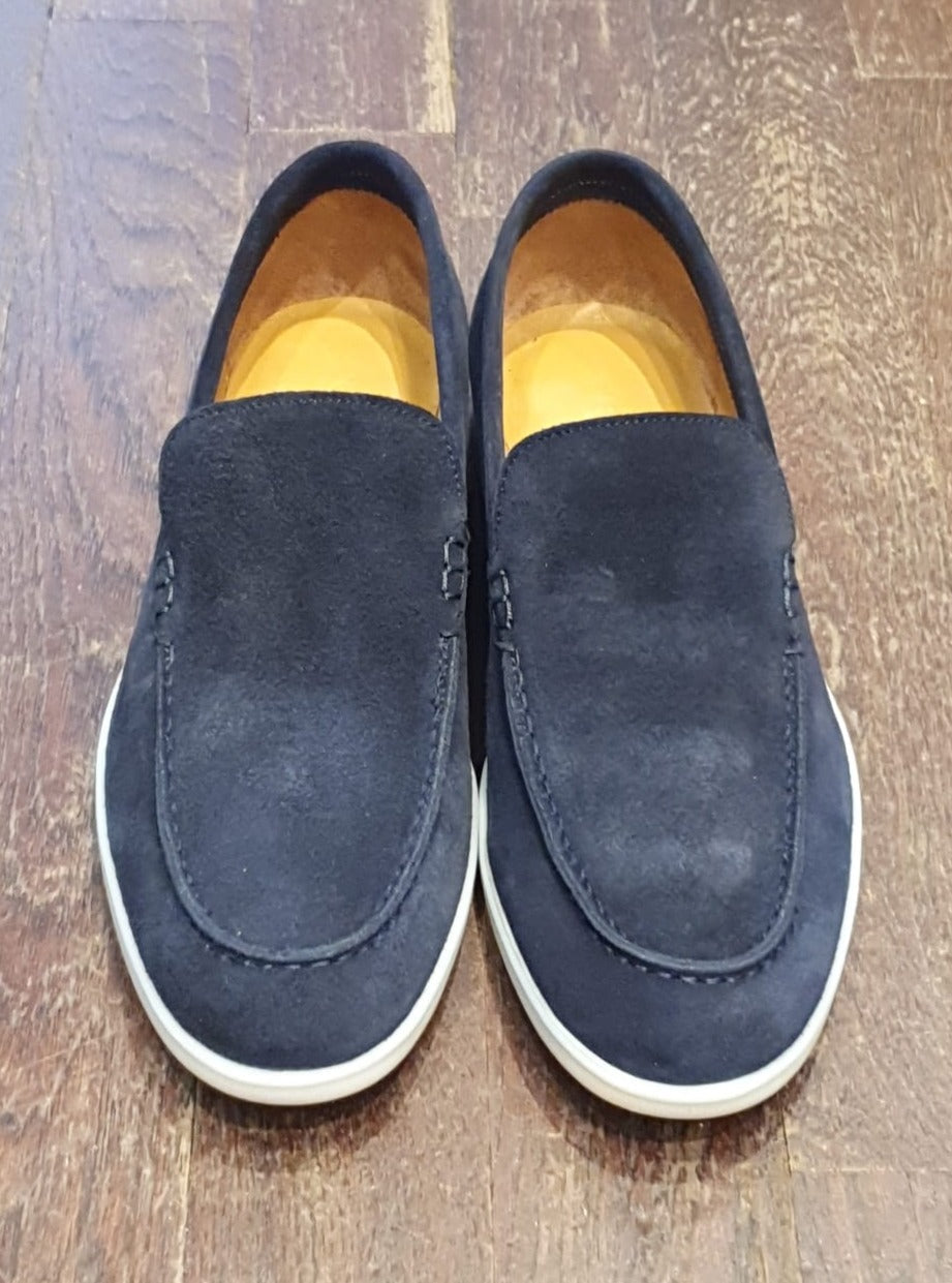 Mocassin Lauren en veau velours - Marine-CHAUSSURES HOMME-Curling-Paris