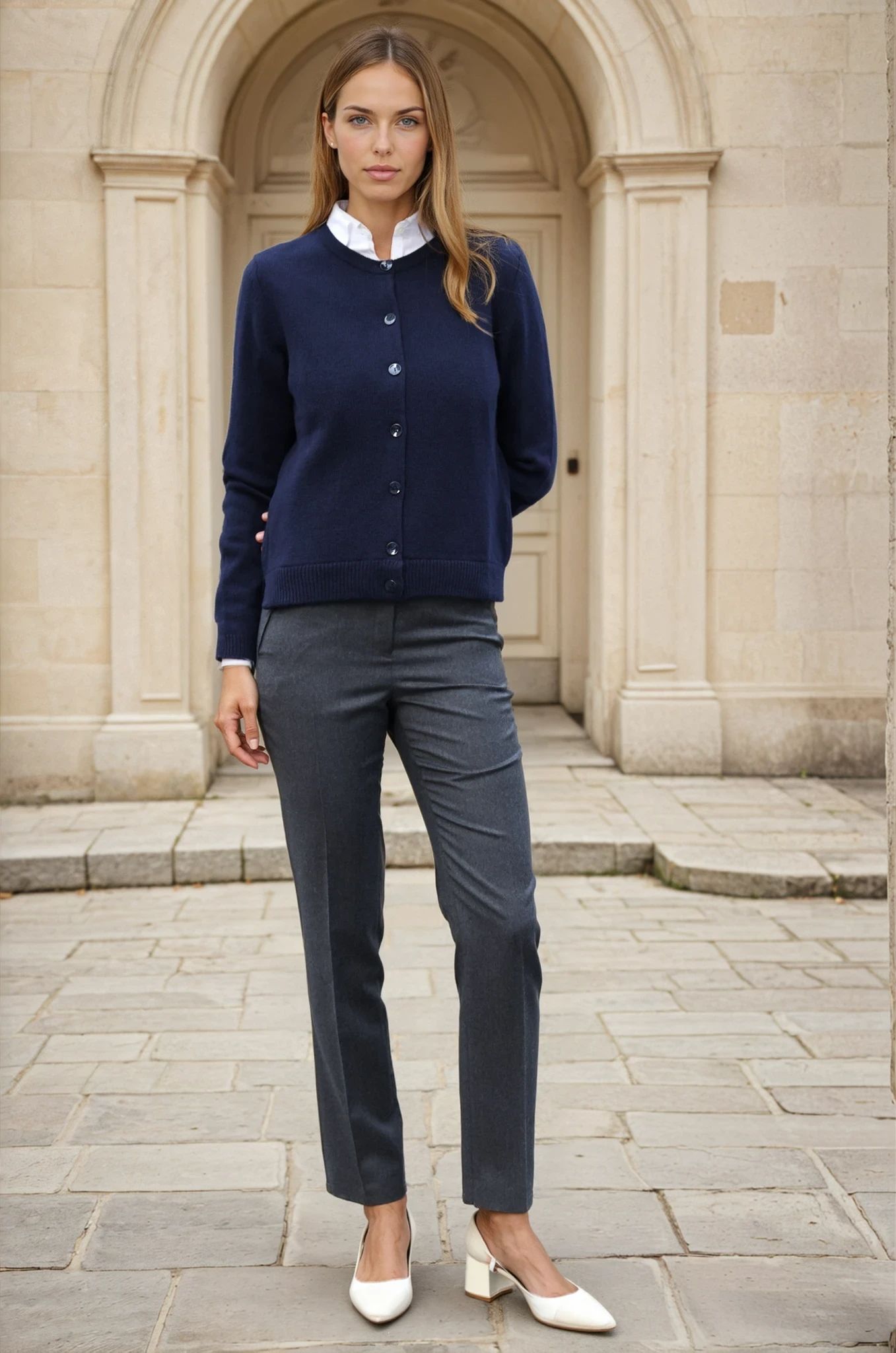 Pantalon Eliot en flanelle 100% laine vierge - Anthracite-PANTALON FEMME-Curling-Paris