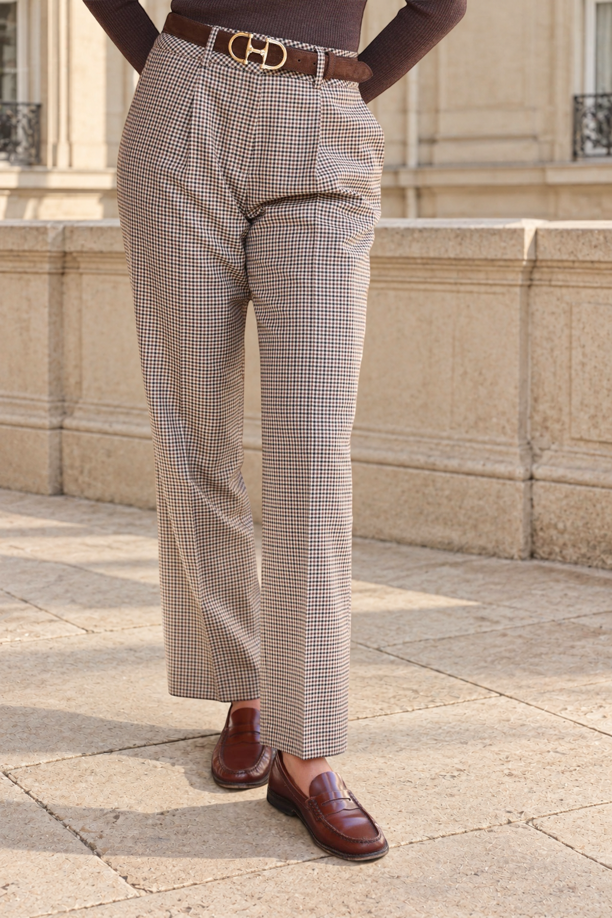 Pantalon Gabriel en 100% laine peignée - Beige-PANTALON FEMME-Curling-Paris