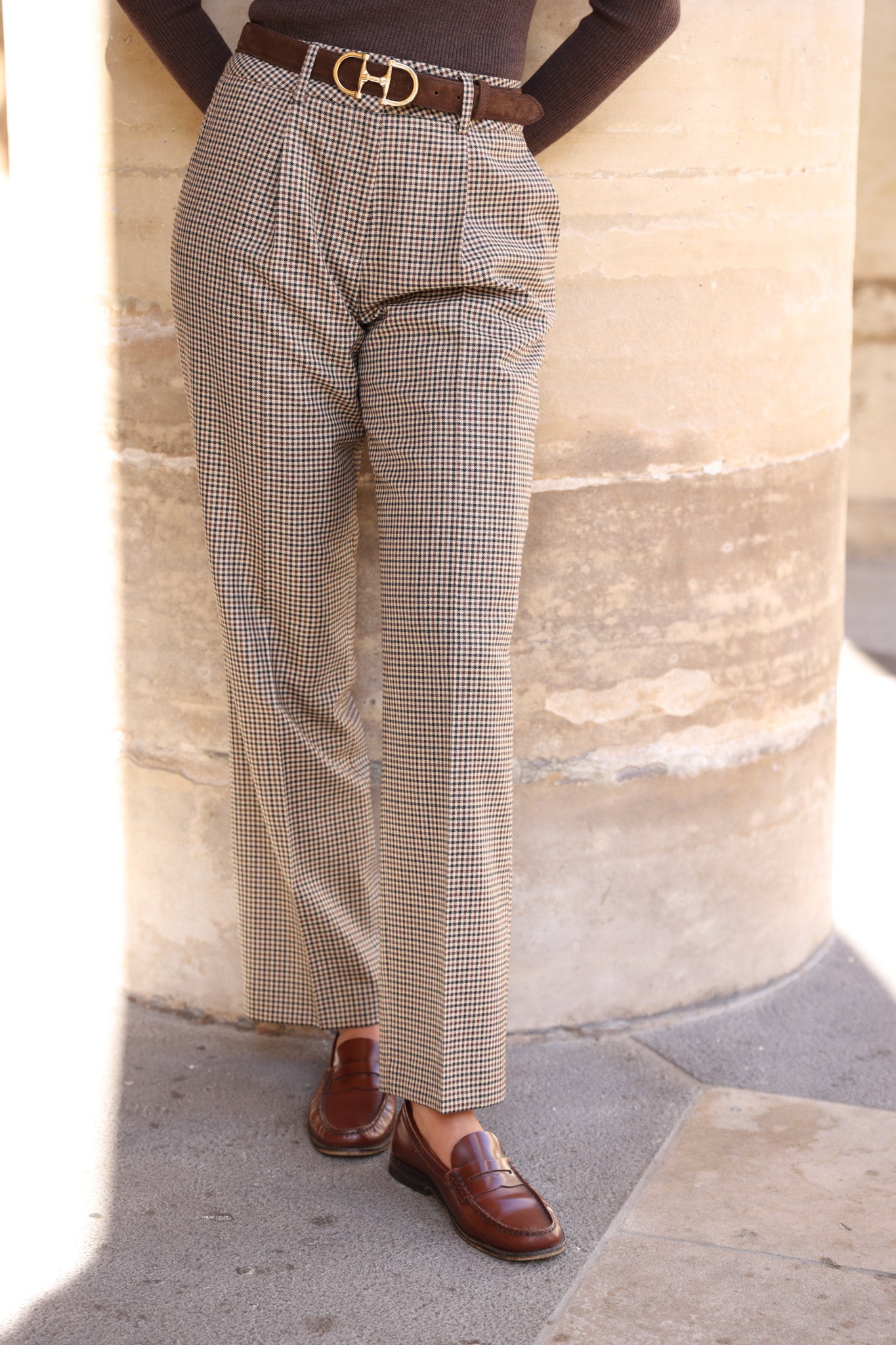 Pantalon Gabriel en 100% laine peignée - Beige-PANTALON FEMME-Curling-Paris