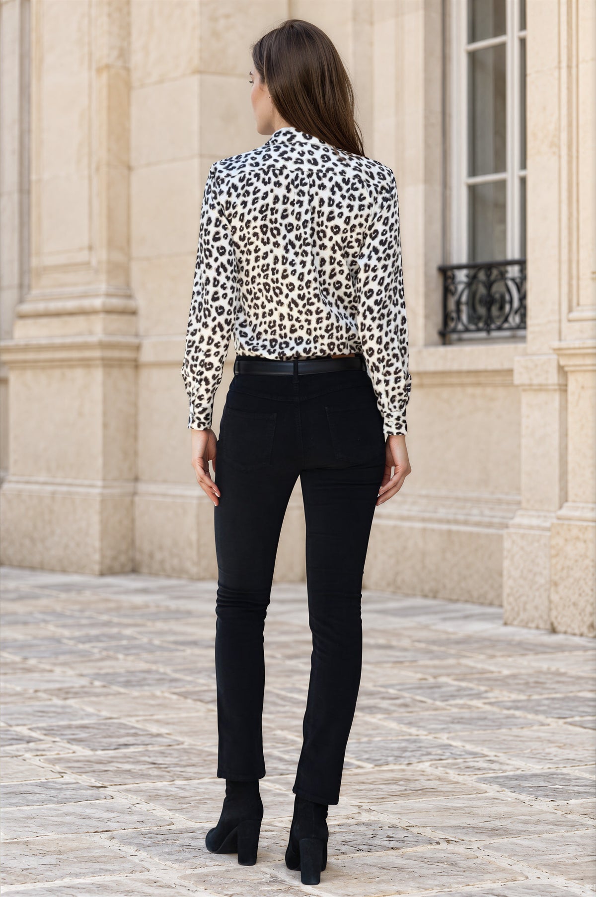 Pantalon Josh en velours milleraies stretch - Noir-PANTALON FEMME-Curling-Paris