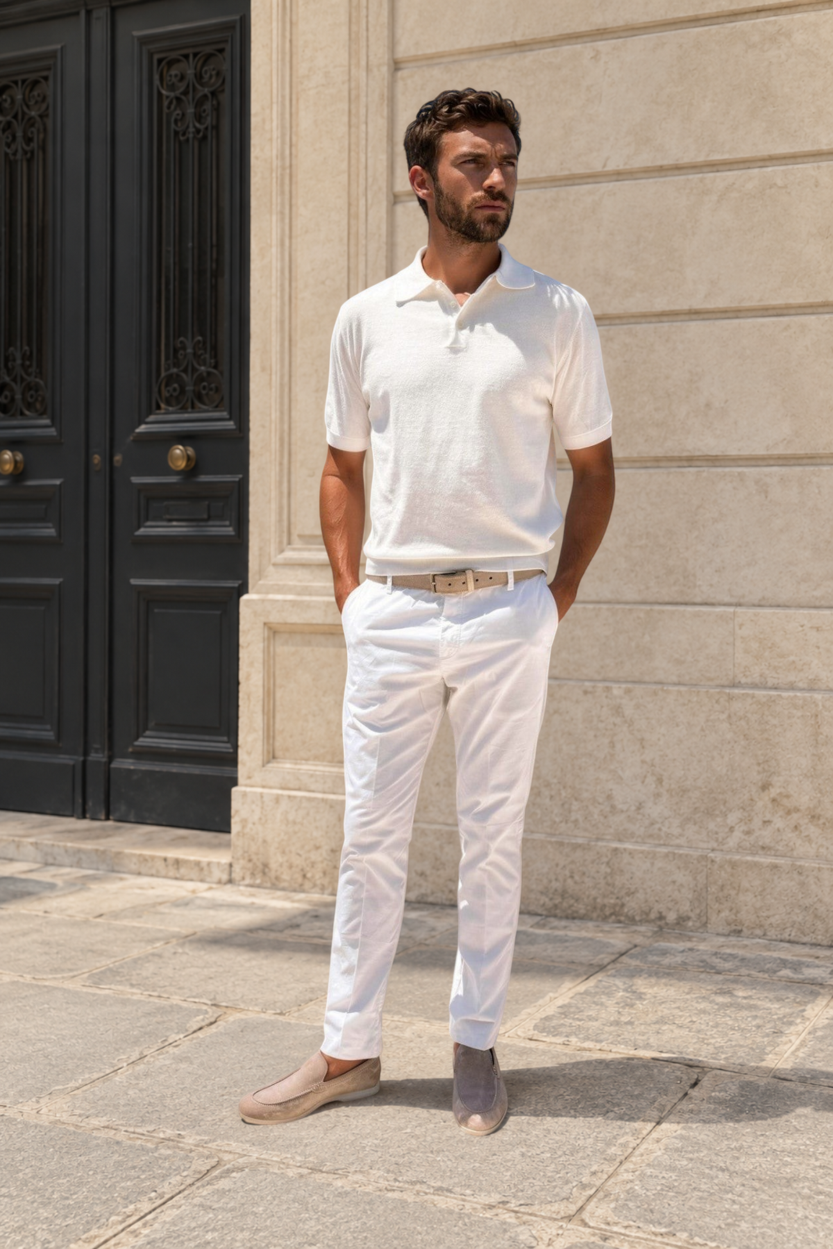 Pantalon Seanfit en coton pima stretch - Blanc-PANTALON HOMME-Curling-Paris