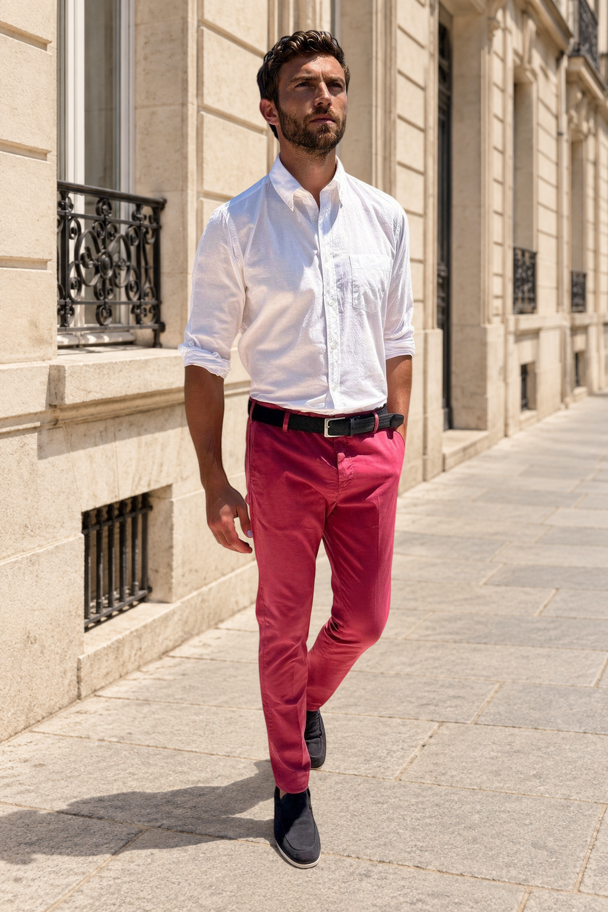 Pantalon Seanfit en coton pima stretch - Groseille-PANTALON HOMME-Curling-Paris