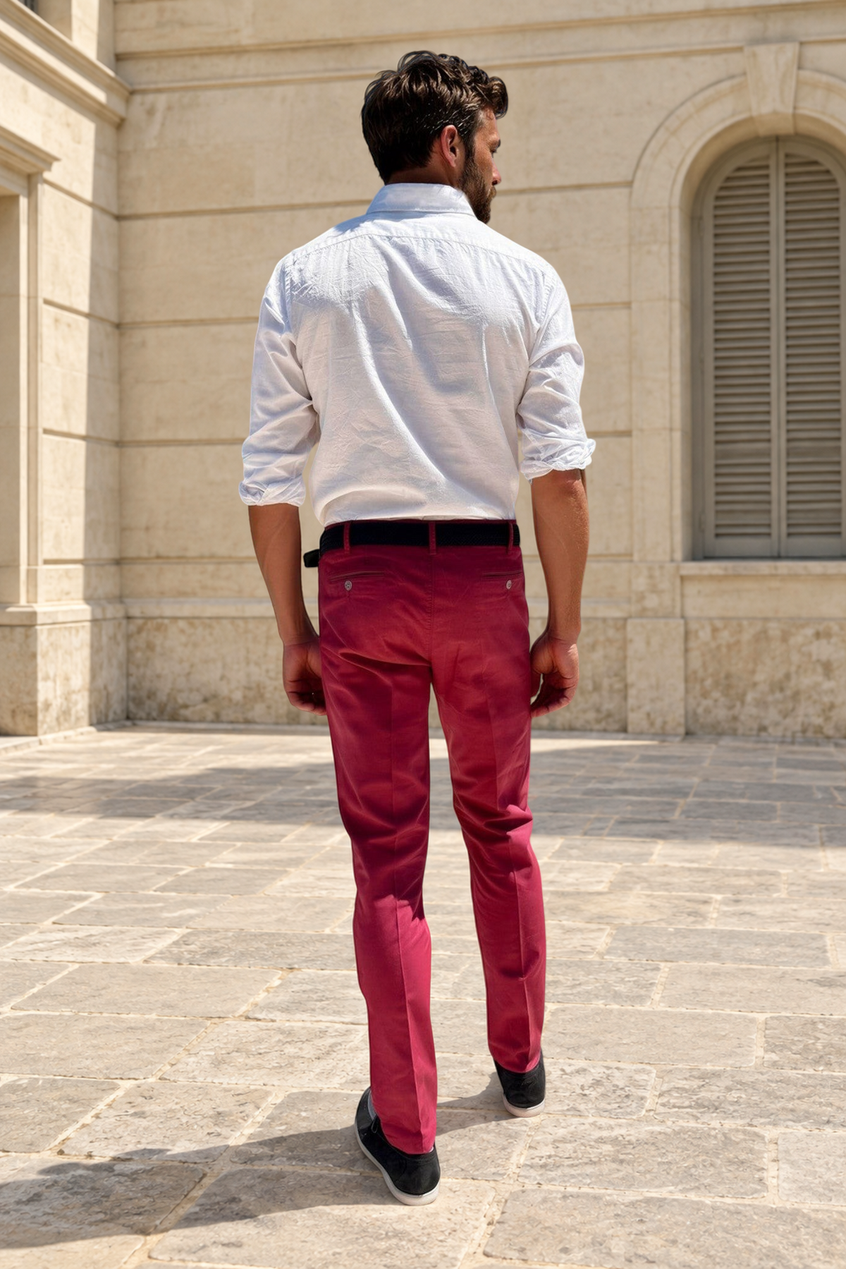 Pantalon Seanfit en coton pima stretch - Groseille-PANTALON HOMME-Curling-Paris