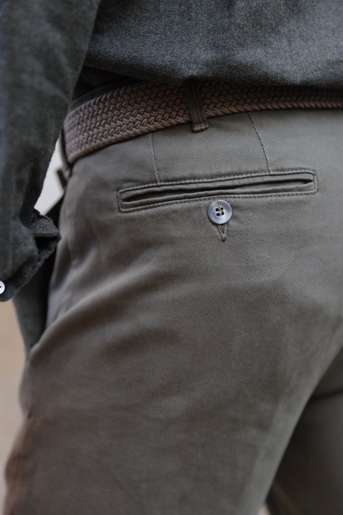 Pantalon Seanfit en coton stretch Di Sondrio - Kaki-PANTALON HOMME-Curling-Paris