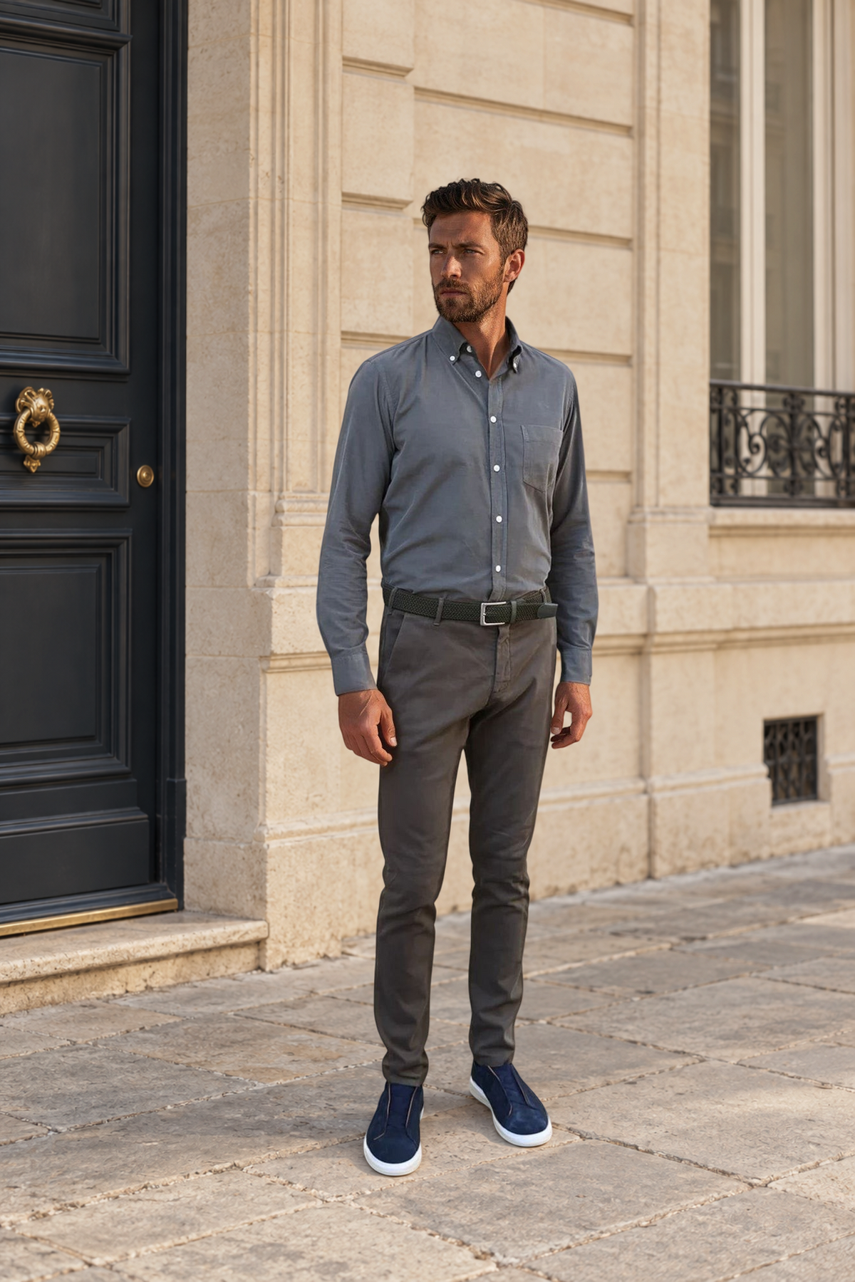 Pantalon Seanfit en coton stretch Di Sondrio - Kaki-PANTALON HOMME-Curling-Paris