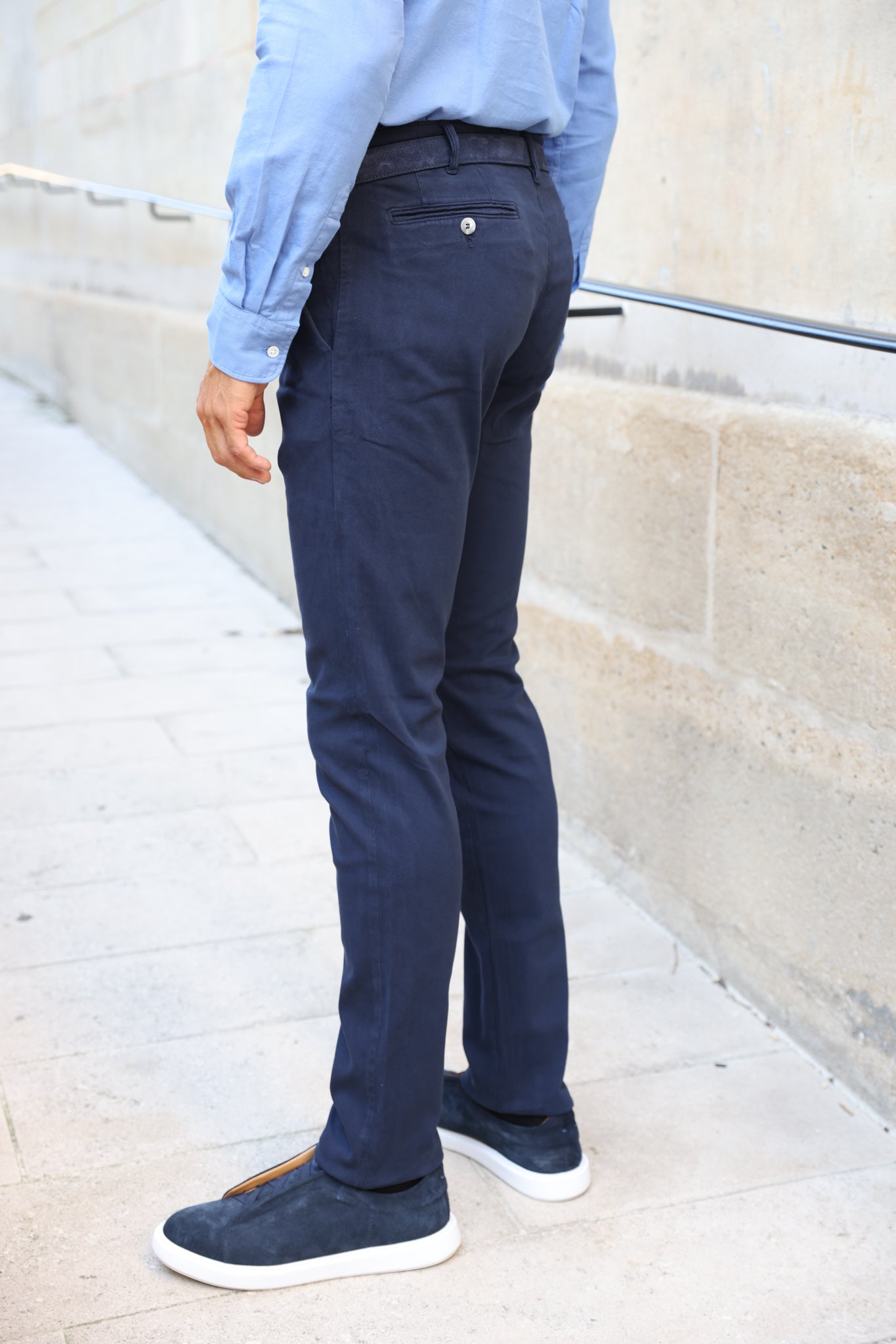 Pantalon Seanfit en coton stretch Di Sondrio - Marine-PANTALON HOMME-Curling-Paris