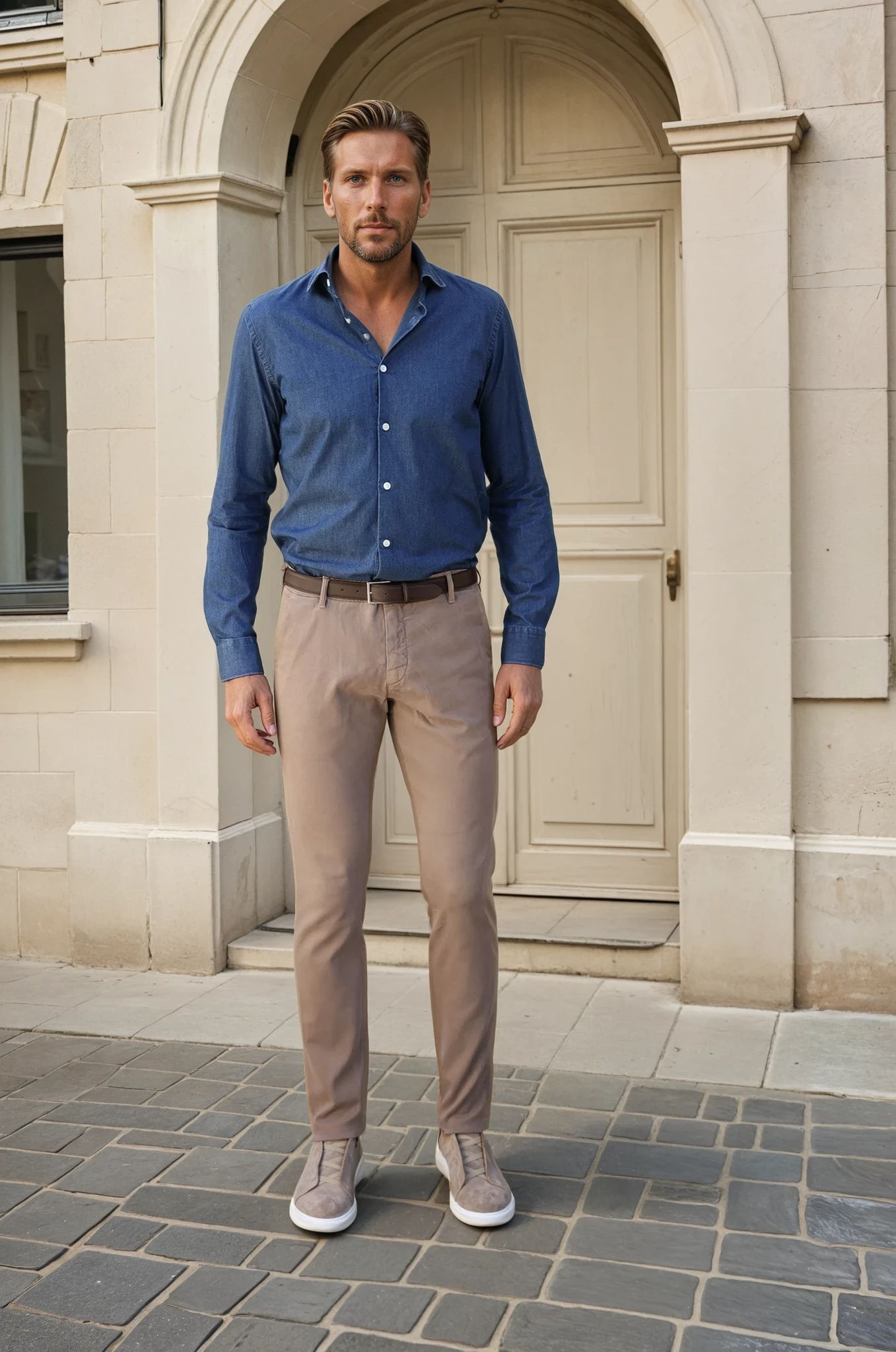 Pantalon Seanfit en coton stretch Di Sondrio - Taupe-PANTALON HOMME-Curling-Paris