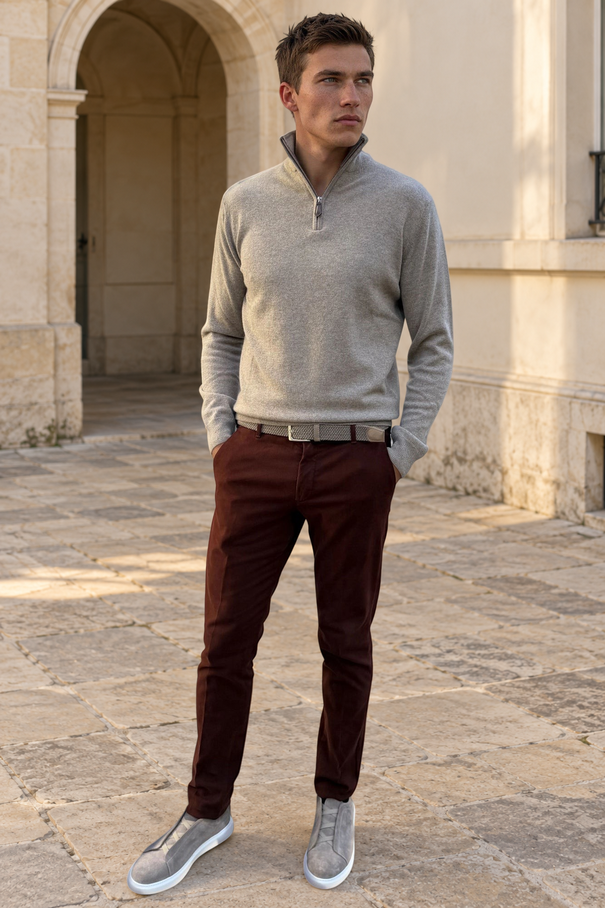 Pantalon Seanfit en coton stretch Di Sondrio - Terre-PANTALON HOMME-Curling-Paris
