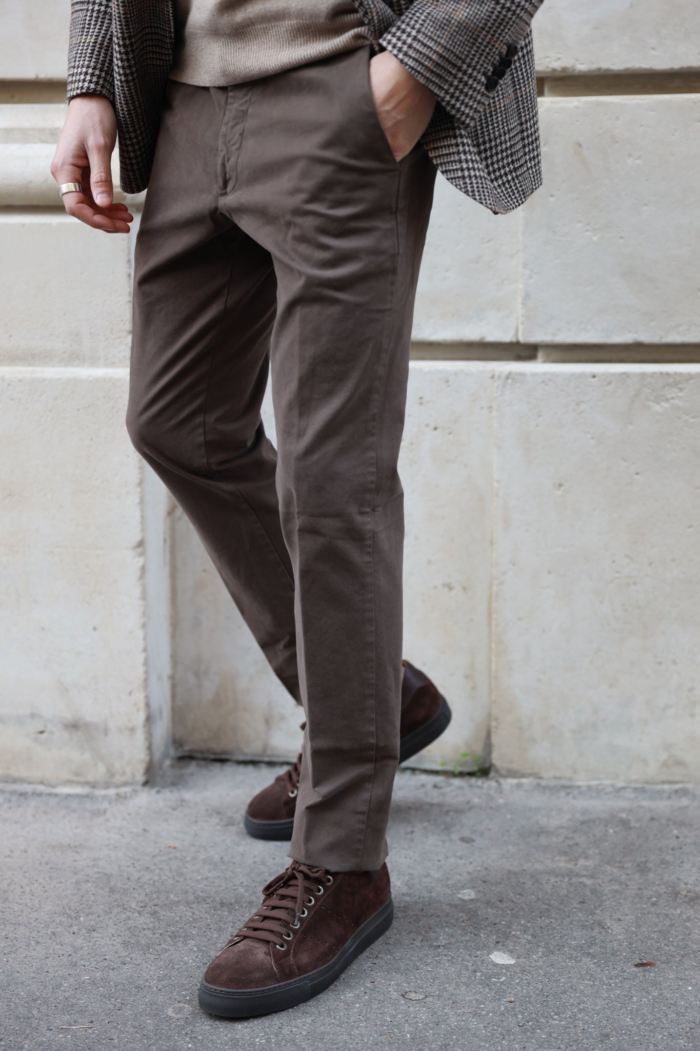 Pantalon Seanfit en drill de coton d'hiver - Taupe-PANTALON HOMME-Curling-Paris