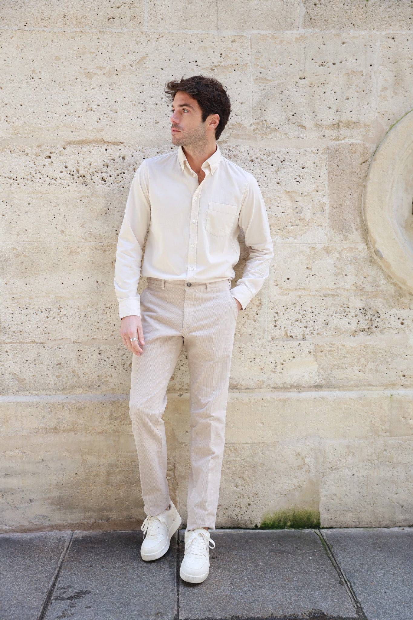 Pantalon Seanfit en velours côtelé - Beige-PANTALON HOMME-Curling-Paris