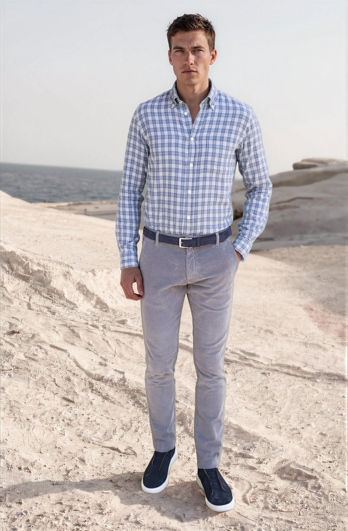 Seanvfit Corduroy Trousers - Light Grey