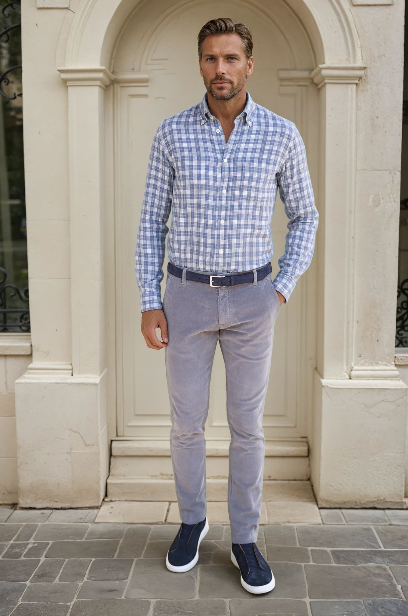 Pantalon Seanfit en velours côtelé - Gris Clair-PANTALON HOMME-Curling-Paris