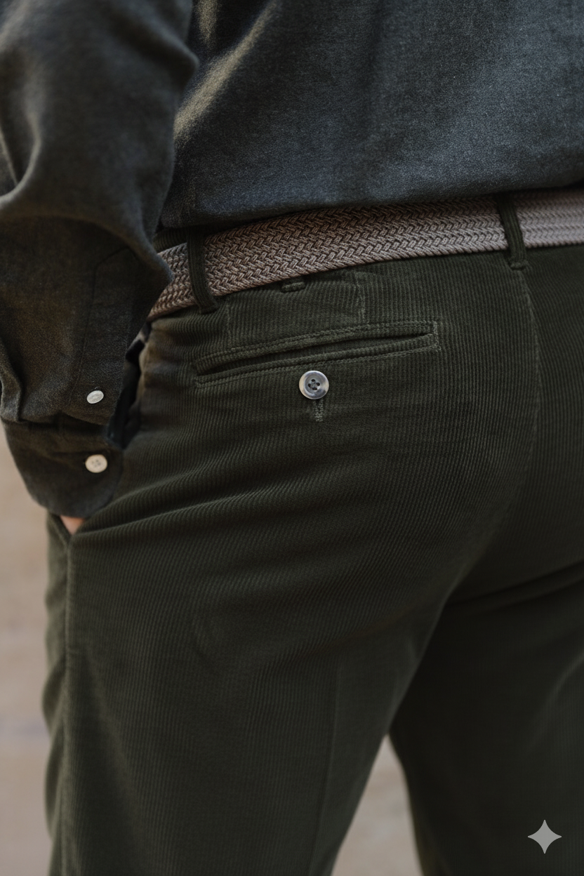 Pantalon Seanfit en velours côtelé - Kaki-PANTALON HOMME-Curling-Paris