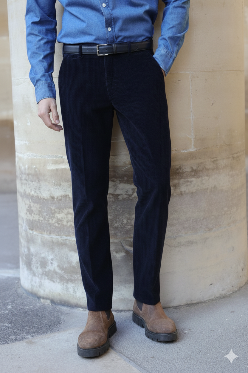 Pantalon Seanfit en velours côtelé - Marine-PANTALON HOMME-Curling-Paris