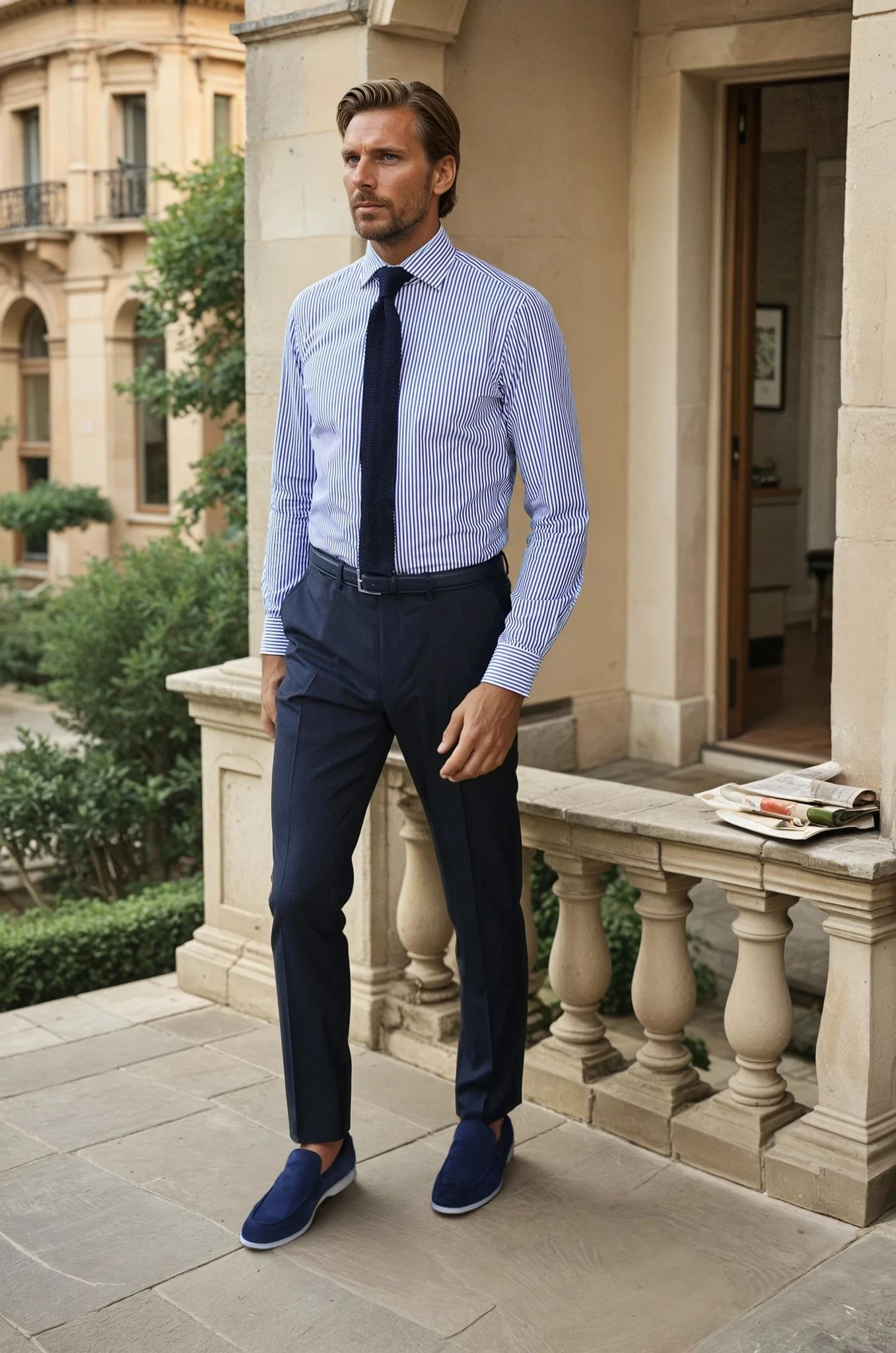 Pantalon Segal 100% laine vierge - Marine-PANTALON HOMME-Curling-Paris