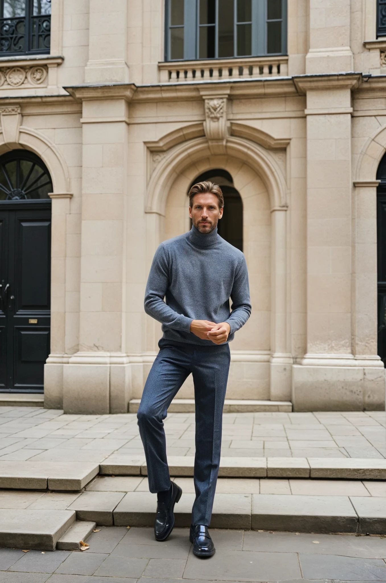 Pantalon Segal en flanelle de laine vierge - Anthracite-PANTALON HOMME-Curling-Paris