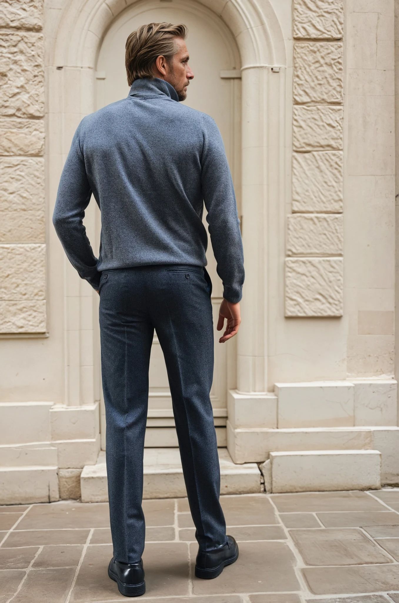 Pantalon Segal en flanelle de laine vierge - Anthracite-PANTALON HOMME-Curling-Paris