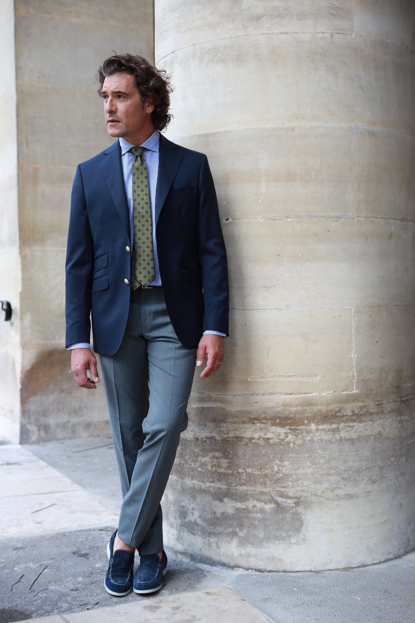 Pantalon Segal en laine Super 100'S - Gris clair-PANTALON HOMME-Curling-Paris