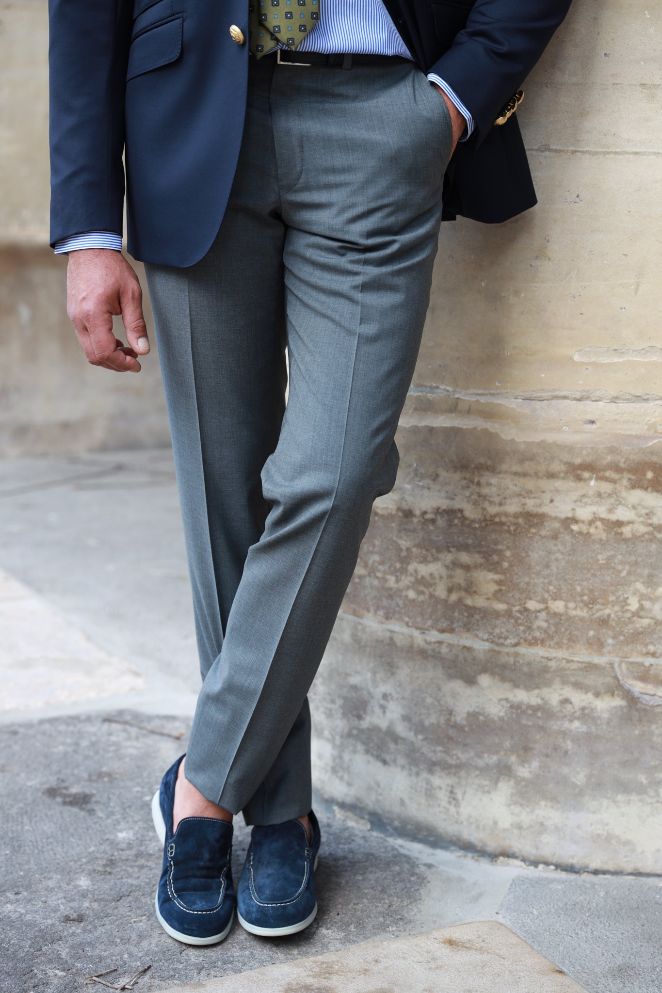 Pantalon Segal en laine Super 100'S - Gris clair-PANTALON HOMME-Curling-Paris