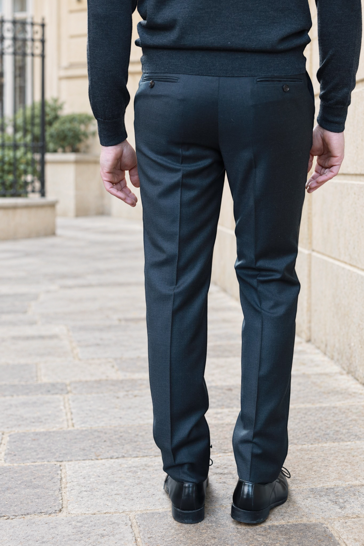 Pantalon Segal en laine sergée - Anthracite-PANTALON HOMME-Curling-Paris