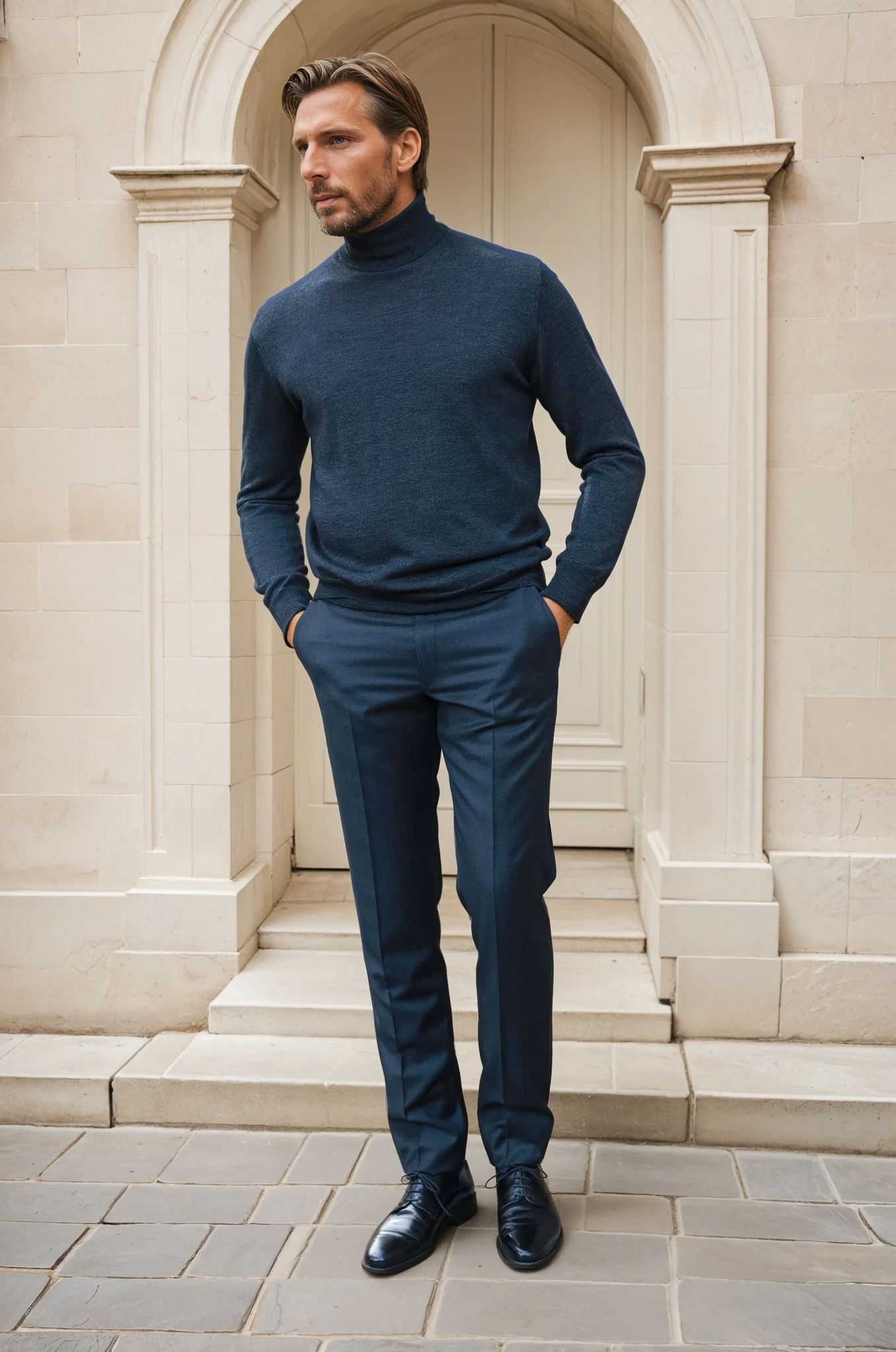 Pantalon Segal en laine sergée - Anthracite-PANTALON HOMME-Curling-Paris