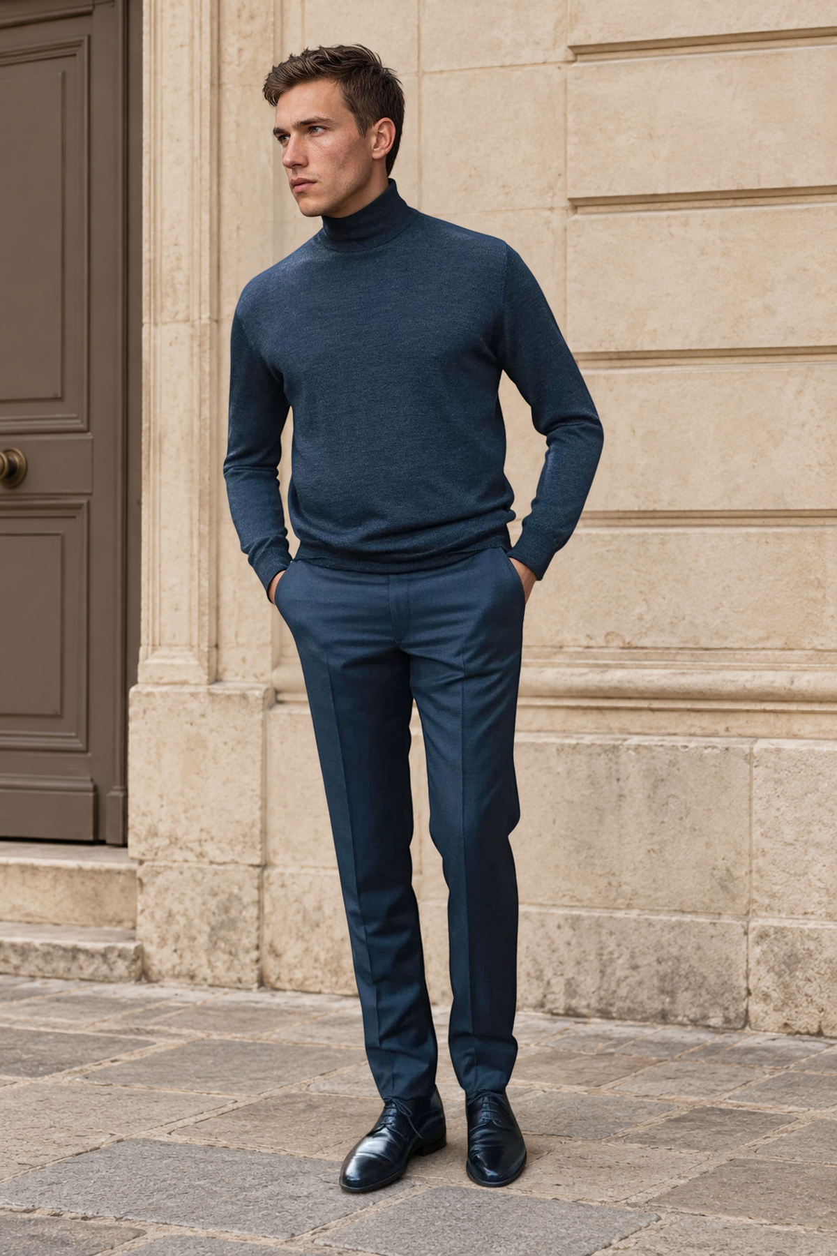 Pantalon Segal en laine sergée - Anthracite-PANTALON HOMME-Curling-Paris