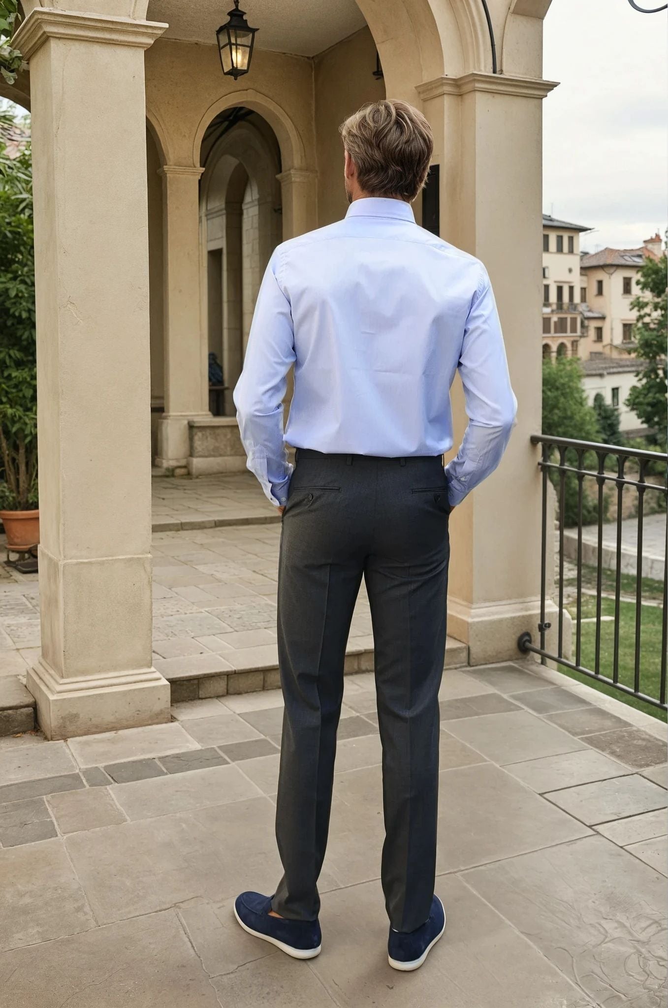 Pantalon Segal en laine vierge - Gris moyen-PANTALON HOMME-Curling-Paris