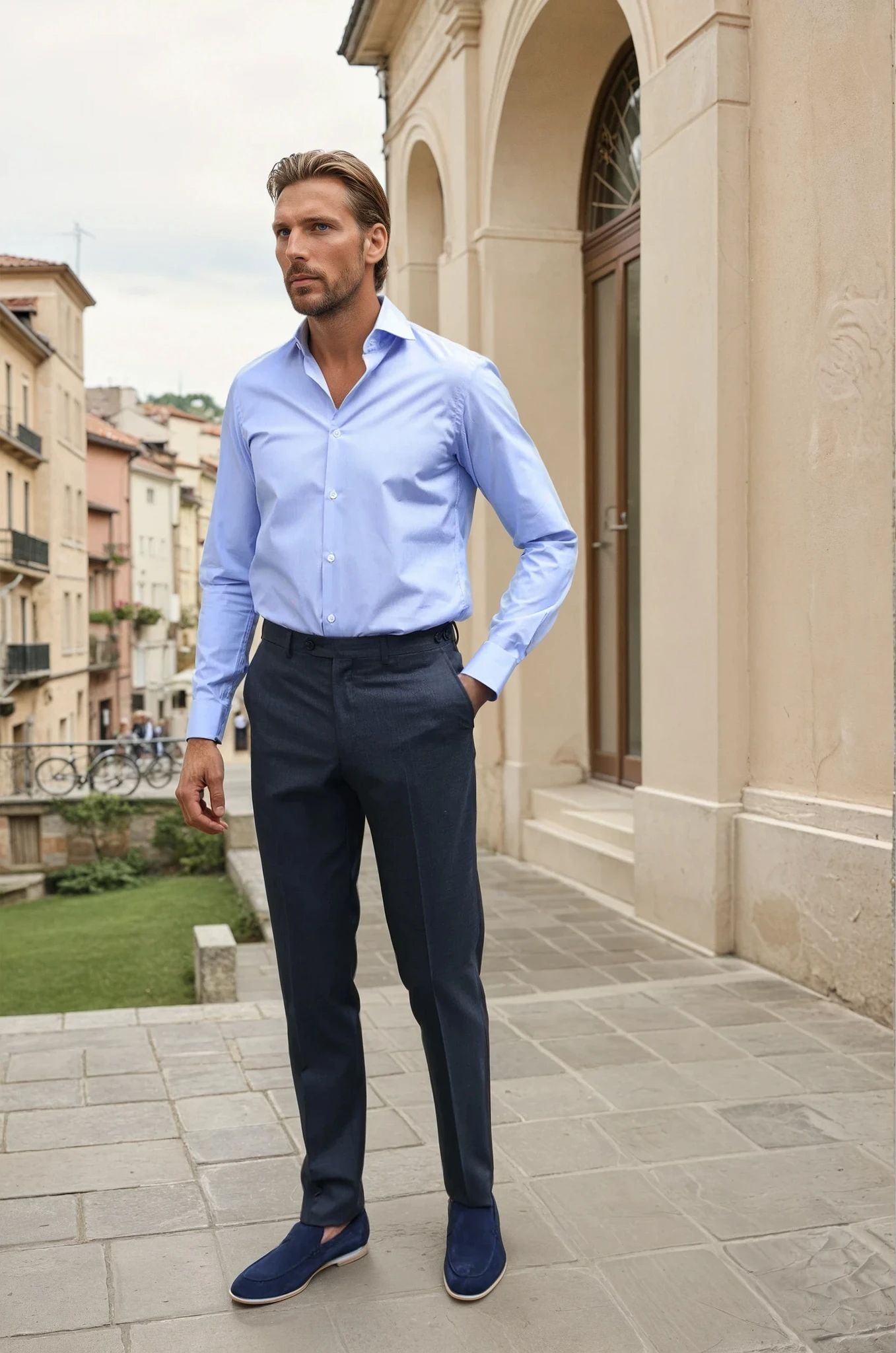 Pantalon Segal en laine vierge - Gris moyen-PANTALON HOMME-Curling-Paris