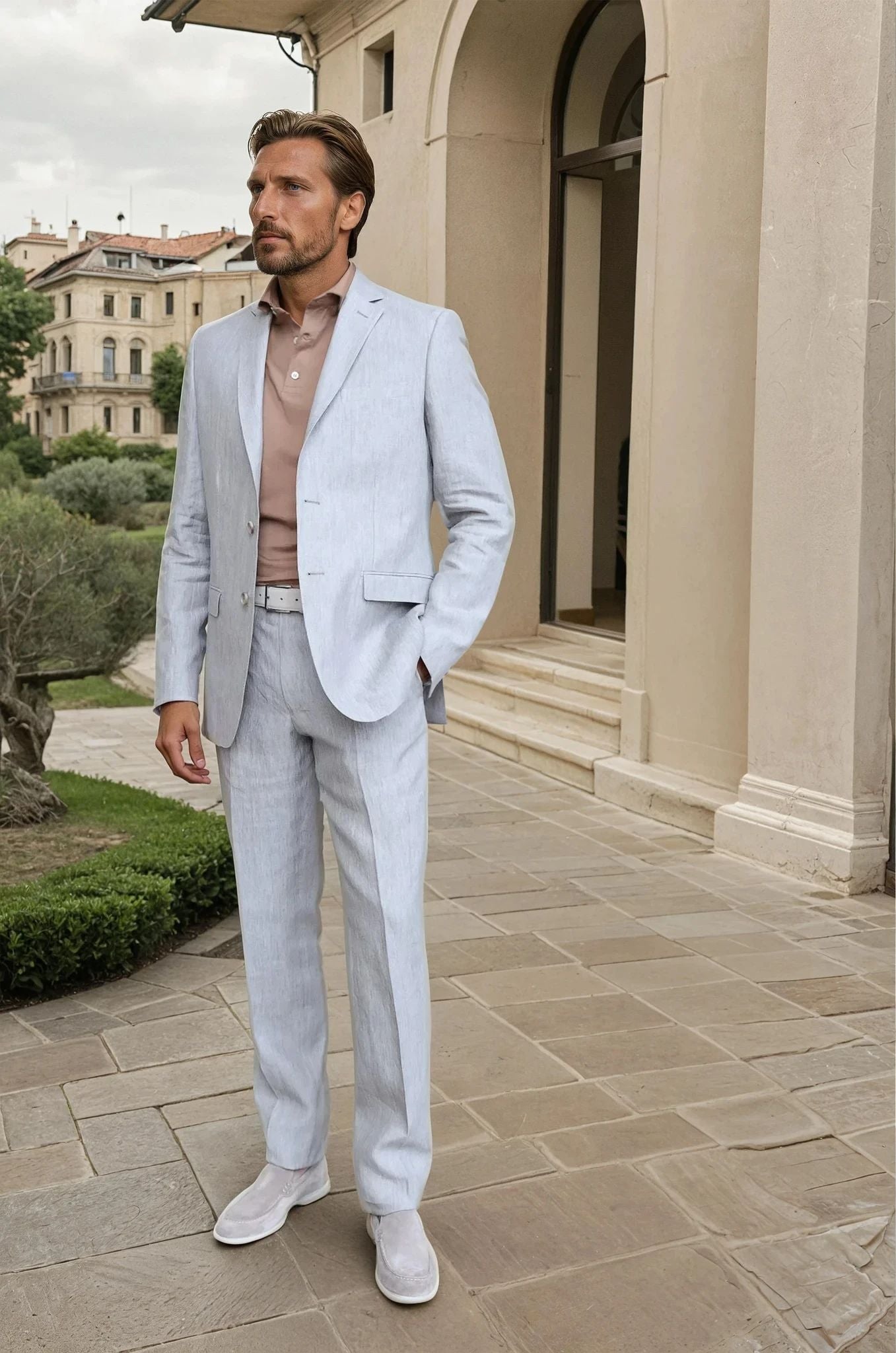Pantalon Segal en lin - Greige-PANTALON HOMME-Curling-Paris